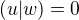 $(u|w)=0$