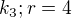 $k_3; r=4$