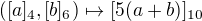 $([a]_4,[b]_6)\mapsto[5(a+b)]_{10}$