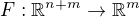 $F:\mathbb{R}^{n+m}\rightarrow \mathbb{R}^{m}$