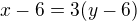 $x-6=3(y-6)$