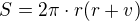$S=2\pi \cdot r(r+v)$