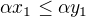 $\alpha x_1 \le \alpha y_1$