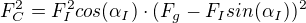 kopírovat do textarea $F_C^2 = F_I^2cos(\alpha_I)\cdot(F_g-F_Isin(\alpha_I))^2$
