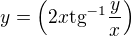 $y=\(2x\text{tg}^{-1}\frac{y}{x}\)$