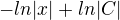 $-ln|x|+ln|C|$
