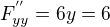 $F^{''}_{yy}=6y=6$