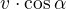 $v \cdot \cos \alpha$
