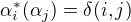 $\alpha_i^*(\alpha_j)=\delta(i,j)$