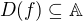$D(f)\subseteq\mathbb{A} $