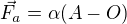 $\vec{F_a} = \alpha(A-O)$