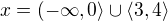 $x=(-\infty ,0\rangle\cup \langle 3,4 \rangle$