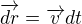 kopírovat do textarea $\overrightarrow{dr} = \overrightarrow{v} dt$