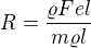 $R = \frac{\varrho Fe l}{m\varrho l}$