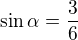 kopírovat do textarea $\sin\alpha=\frac36$