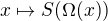 $x \mapsto S(\Omega (x)) $