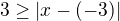 $3\ge |x-(-3)|$