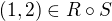 $(1,2) \in R \circ S$