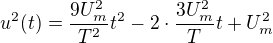 $u^2(t)=\frac{9U_m^2}{T^2}t^2-2\cdot \frac{3U_m^2}{T}t+U_m^2$