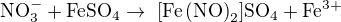 $\mathrm{NO_{3}^{-} +FeSO_{4}\rightarrow� [Fe\(NO\)_2]SO_{4}+Fe^{3+}}$
