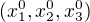 $(x_{1}^{0},x_{2}^{0},x_{3}^{0})$