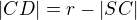 $|CD| = r-|SC|$