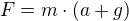 $F=m\cdot(a+g)$