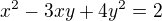 $x^2-3xy+4y^2=2$