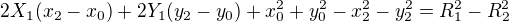 kopírovat do textarea $2X_1(x_2-x_0)+2Y_1(y_2-y_0)+x_0^2+y_0^2-x_2^2-y_2^2=R_1^2-R_2^2$