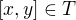 $[x, y] \in T$