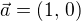 $\vec{a}=(1,\,0)$