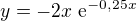 $y = - 2x� \mathrm {e}^{-0,25x}$