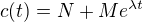 $c(t)=N+Me^{\lambda t}$
