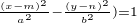 $_{\frac{(x-m)^2}{a^2} - \frac{(y-n)^2}{b^2}) = 1}$