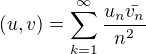$(u,v)=\sum_{k=1}^{\infty}\frac{u_n\bar{v_n}}{n^2}$