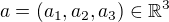 $a=(a_{1},a_{2},a_{3}) \in \mathbb{R}^{3}$