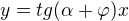 $y = tg(\alpha + \varphi)x$