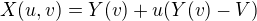kopírovat do textarea $X(u,v)=Y(v)+u(Y(v)-V)$