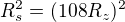 $R_{s}^{2}=(108R_{z})^{2}$