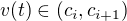 $v(t)\in(c_i,c_{i+1})$