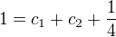 kopírovat do textarea $1 = c_1 + c_2 + \frac{1}{4}$