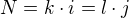 $N=k\cdot i=l\cdot j$