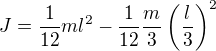 $J=\frac1{12}ml^2-\frac1{12}\frac m3\left(\frac l3\right)^2$