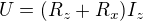 $U=(R_z+R_x)I_z$