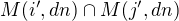 $M(i',dn) \cap M(j',dn)$