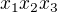 $x_{1}x_{2}x_{3}$