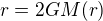 $r=2GM(r)$