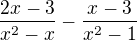 $\frac{2x-3}{x^{2}-x} - \frac{x-3}{x^{2}-1} $