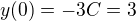 $y(0) = -3C = 3$