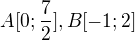 $A[0;\frac{7}{2}],B[-1;2]$